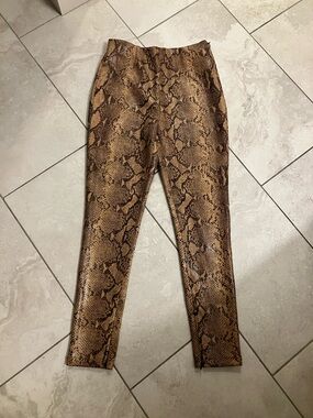 Zara Brown Snakeskin Print Trousers